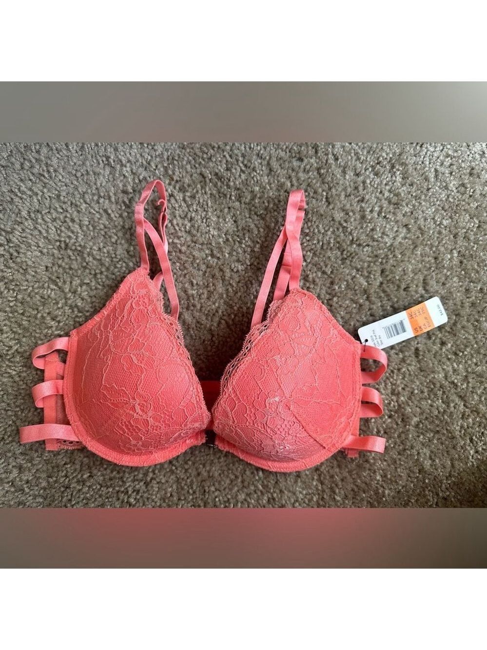 Sam Edelman Bra Shell Pink Lace Strappy T-Shirt 34C